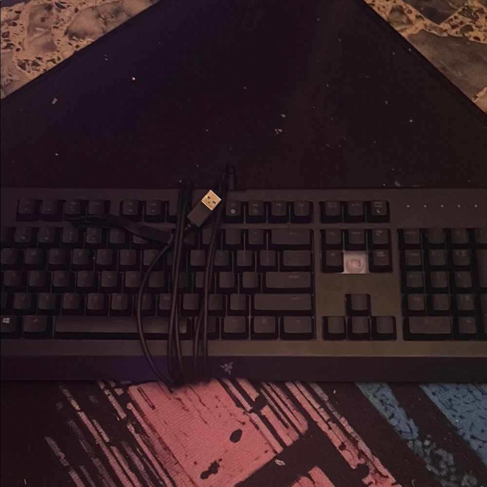 Black Razer Wired Keyboard hood condition only one key cap missing
